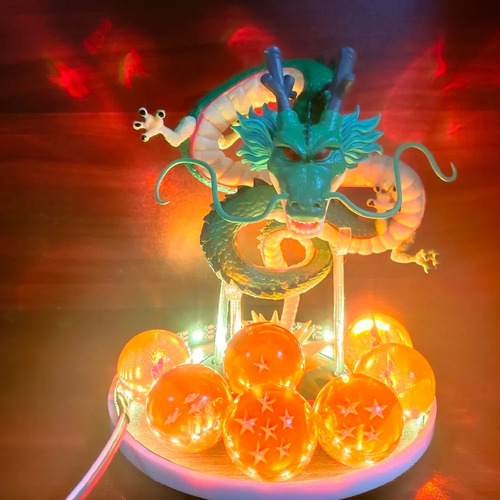 Figura De Shenlong Con Esferas Del Dragon Y Luz Led 17cm