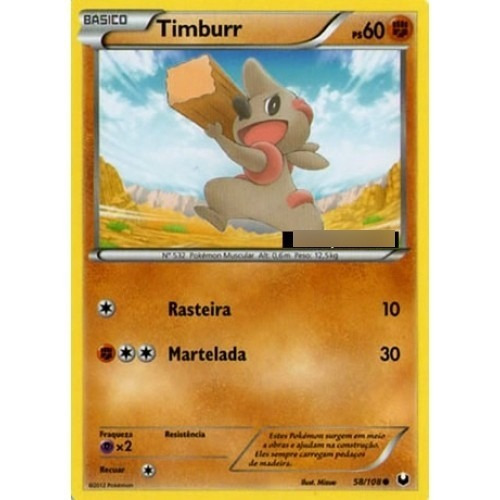 Timburr - Pokémon Físico Comum - 58/108 - Pokemon Card Game