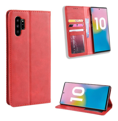 Caso Para Samsung Galaxy Note 10 Más Pu Cuero Magnético