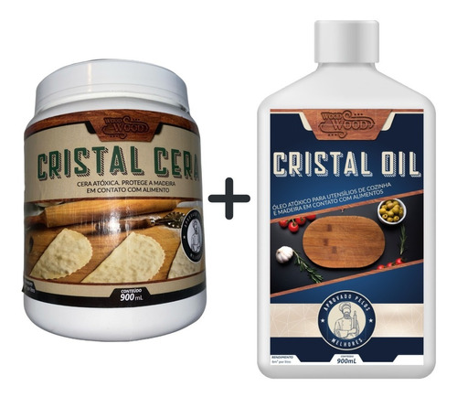 Cristal Cera + Cristal Oil Wood Wood Atóxico Madeira