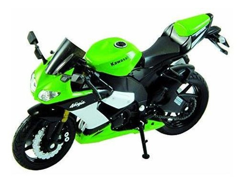 Welly Die Cast Motocicleta Verde Kawasaki 2002 Ninja Zx-10r,