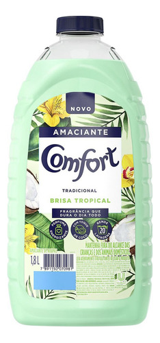 Amaciante Diluído Tradicional Brisa Tropical 1,8 Litros Comfort