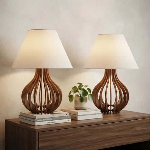 MDF STORE2 Abajur De Madeira Criado Mudo Decoração Quarto Escritório