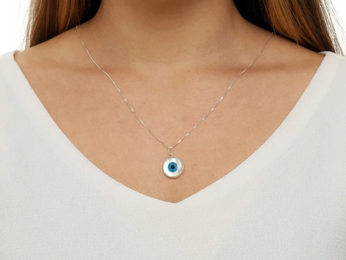 Corrente De Prata 925 Com Pingente Grego Luxo Cor Prateado