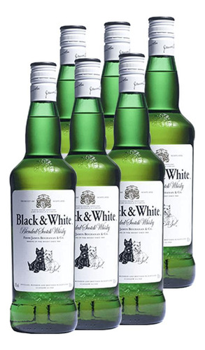 Combo Whisky Black & White 700ml - 6 Unidades