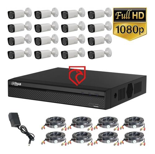 Kit Dvr 16 Seguridad Dahua Xvr1b16 1080 + 16cam 2mp Martinez