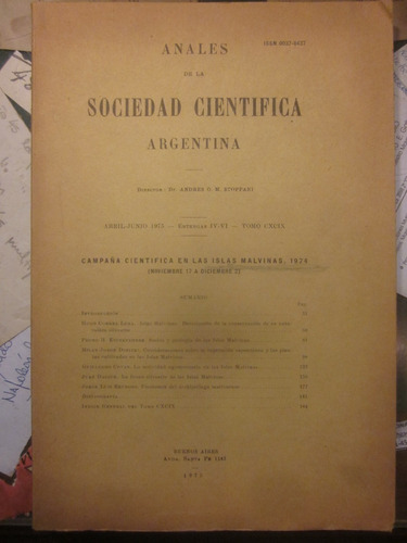 A. Stoppani. Anales De La Sociedad Científica Argentina