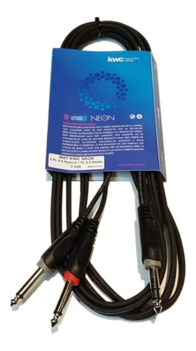 Cable Kwc 9007 Plug Stereo 6.5 A 2 Plug Mono 3 Mts.