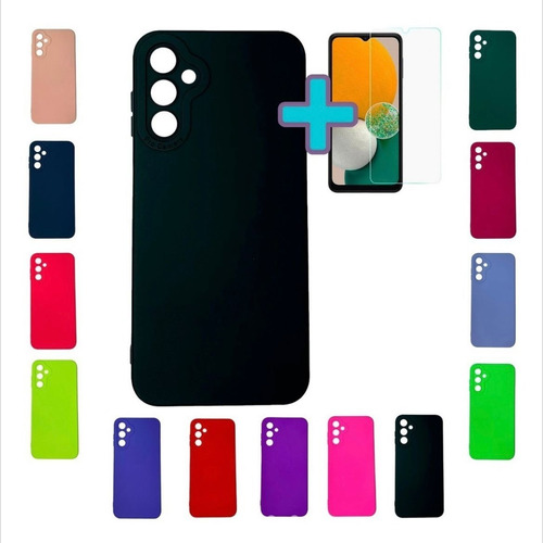 Silicona Case Funda Protector Samsung Galaxy A34  Y Vidrio