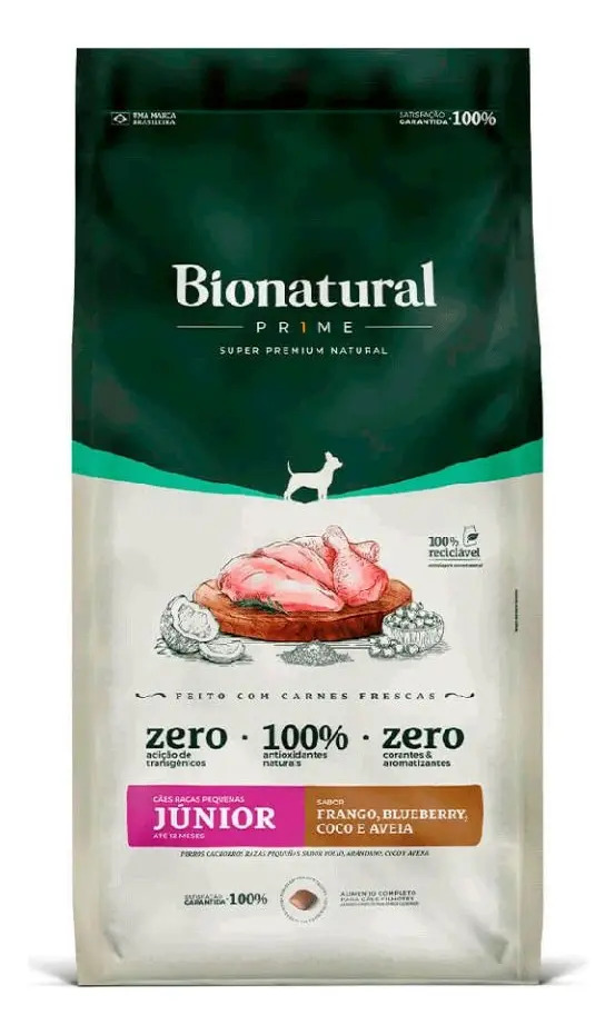 Ração Bionatural Cães Junior Raças Pequenas Frango 1kg