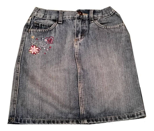 Pollera Mini Jean Talle 10 Coniglio Cintura Ajustable 