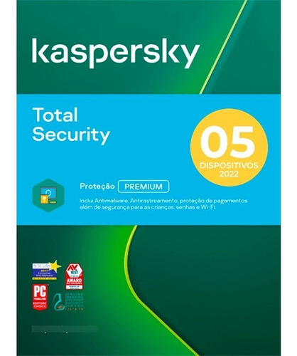 Kaspersky Total Security 5 Pc 1 Ano Envio Imediato - Físico