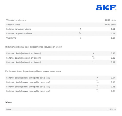 Rodamiento 7324 Bcbm Skf