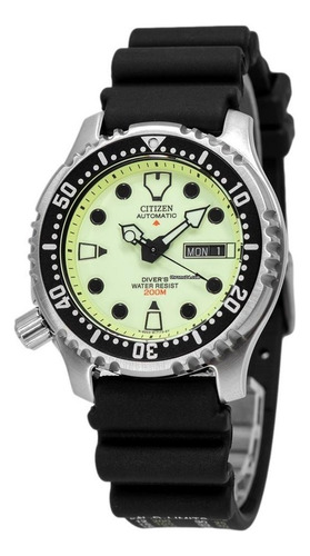 Reloj Citizen Ny004009w Automatico Hombre Fechador Doble Color de la malla Negro Color del bisel Negro Color del fondo Verde