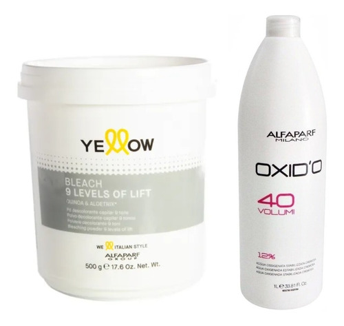 Polvo Decolorante Yellow + Oxidante Alfaparf X Litro
