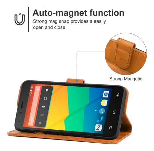 Funda De Teléfono De Piel Negra Para Bq Aquaris E5