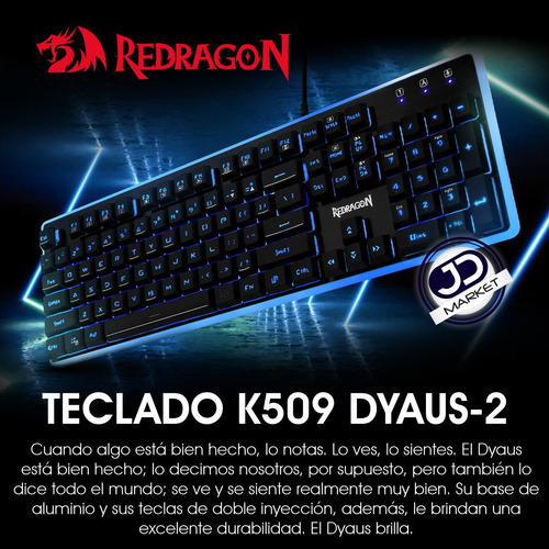 Imagen 2 de 10 de Teclado Gamer Redragon K509 Dyaus 2 Rgb / Semi-mecánico