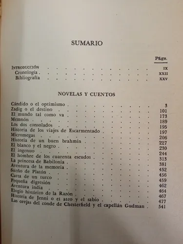 Voltaire - Novelas Y Cuentos - Introducción De Carlos Pujol (Usado)