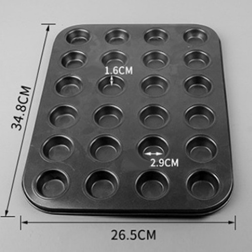 Charola Hornear Antiadherente Mini Panquesitos Cupcakes 24pz