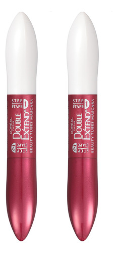Mascara L'oreal Paris Con Doble Tubo Alargador, Color Negro
