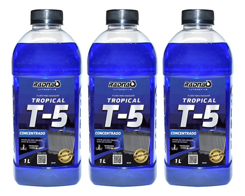 4 Aditivos Radiador Azul Radnaq T5 Concentrado Tropical 1lt