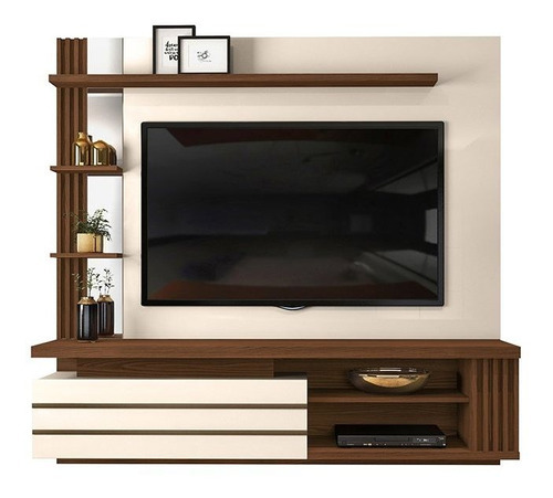 Painel Home Suspenso Para Tv 55 3p Remo Caiena Creme Cor Creme com Caiena