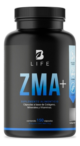 Zma Plus 150 Cáps De Zinc, Magnesio Y B6 Con Colágeno B Life