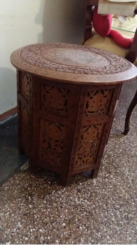 Mesa En Madera Labrada Indu