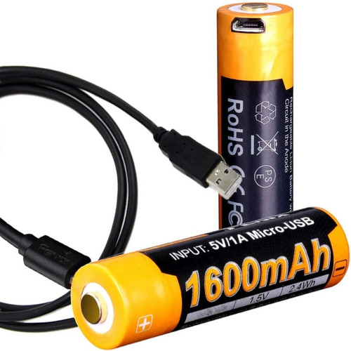 Imagen 1 de 10 de Bateria Pila Recargable Usb Fenix Arb-l14 1600mah 14500 1.5v