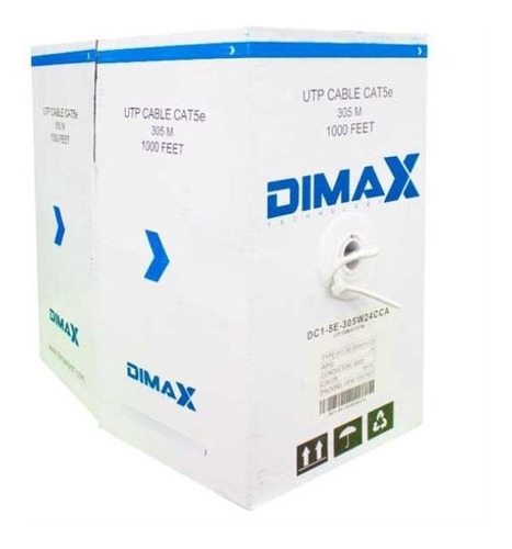 Cable Utp Cat5e Blanco Cca 305m - Dimax Dc1-5e-305w24cca