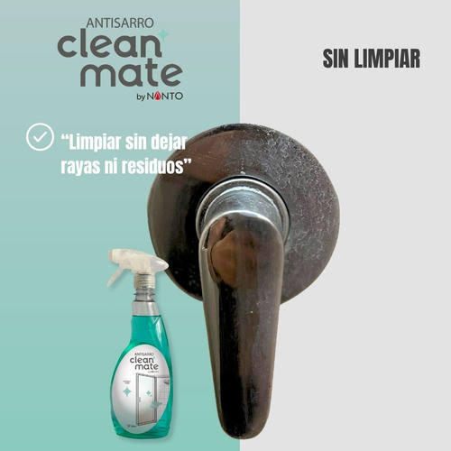 Clean Mate - Limpiador Antisarro - Elimina el sarro del Agua en Baños, Azulejos, Vidrio y Grifos, Con Aroma a Té Verde - 600 ml