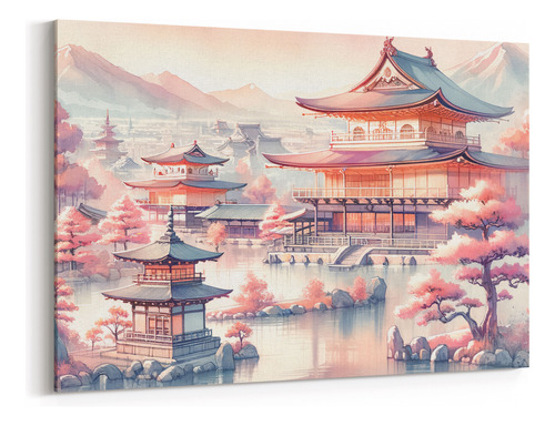 Cuadro Canvas Decorativo Paisaje Japones 60x60 Cm
