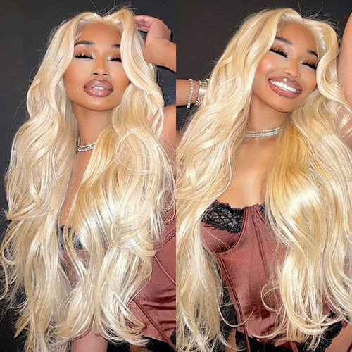 Peluca V Glueless #613 De Color Rubio Body Wave Para Amiga P