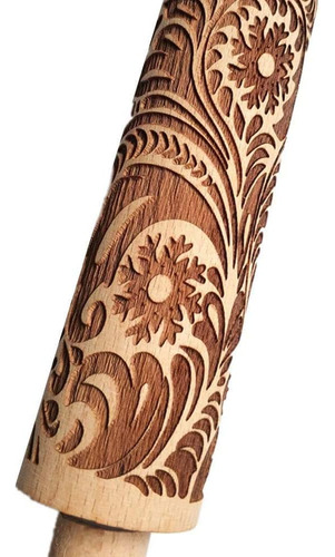 Rodillo En Relieve Para Navidad, Rodillo De Madera Con Patró