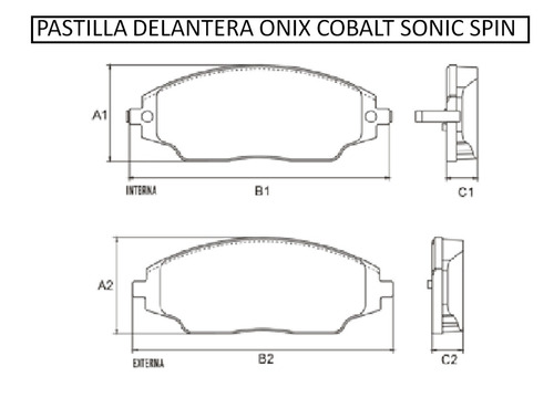 Juego Pastillas Del Chevrolet Onix Sonic Spin Cobalt Frima