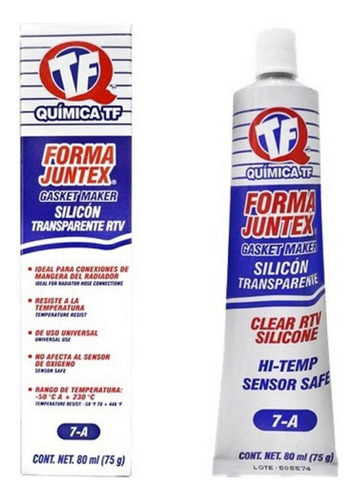 Silicón Automotriz Rtv Alta Temperatura Transp 80ml 6pzs Tf