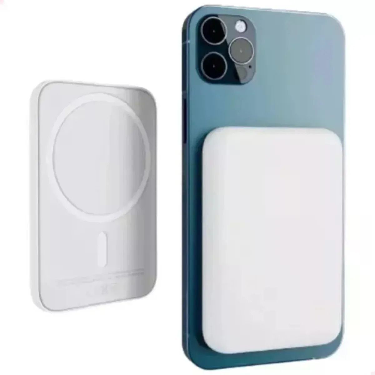Carregador Power Bank Magnético Magsafe Indução 5000mah Cor Branco