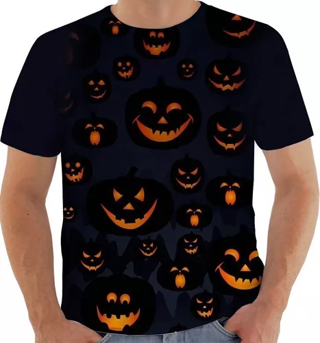 Camiseta Happy Halloween Dia das Bruxas Terror Adulto Infantil