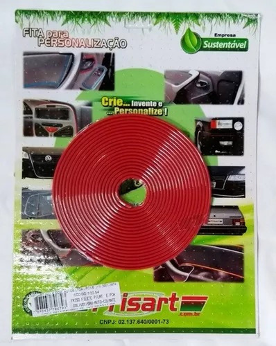 Filete Friso Vermelho Auto Colante - 6 Metros