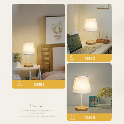Lámpara De Mesa E Para Dormitorio, Mesita De Noche Regulable