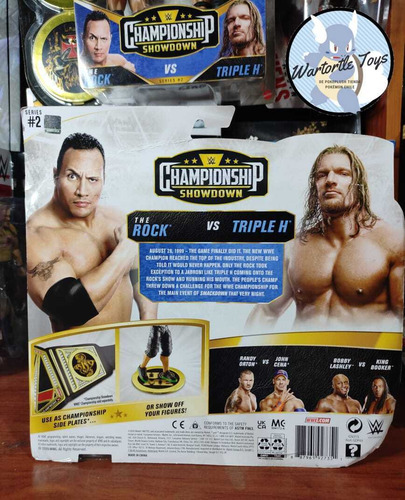 Imagen 5 de 5 de Set 2 Figuras Wwe The Rock Triple H Envío Gratis