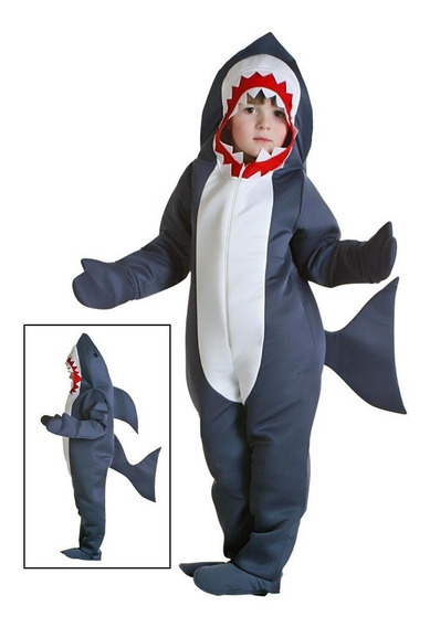 Disfraz Capucha Tiburón Animal  Halloween Para Niños Jugando 