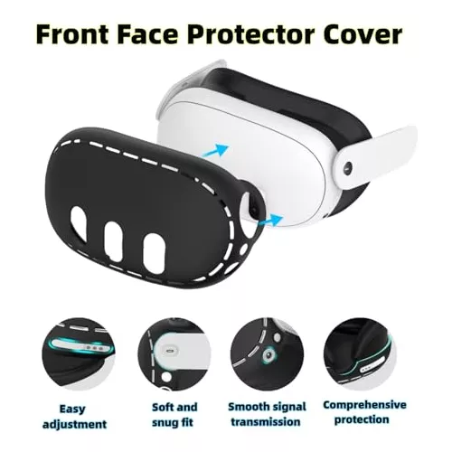 Funda protectora de silicona compatible Oculus Quest 3, cubierta de carcasa  vr, cubierta facial de silicona para Meta Quest 3 cubierta protectora de  lentes