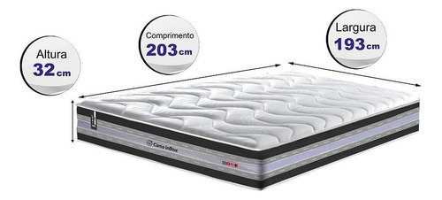 Colchão king de molas ensacadas D33 cama inBox Select Firme 193x203x32cm preto