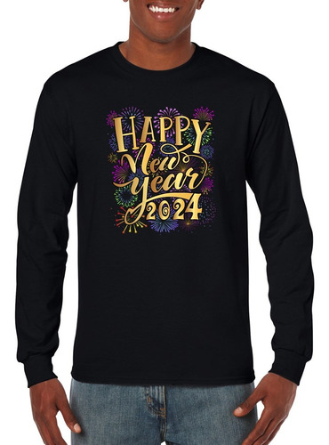 6 Playeras Feliz Año Nuevo Happy New Year Hello! 2024 