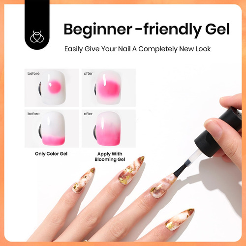 Gel De Uñas 15ml Efecto Difuminado Para Manicura Floral