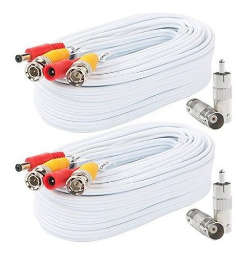 Postta Bnc Video Power Cable 2 Pack 60 Pies Premade Allinone