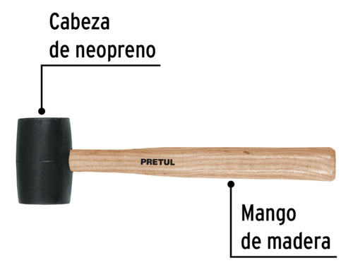 Masa Maza De Goma Cabo Madera 450gr Pretul