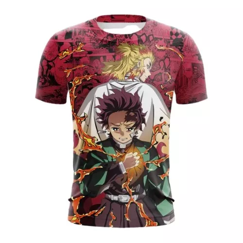 Camiseta Demon Slayer Rengoku Anime Desenho Envio Rápido Top