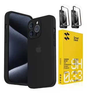 Case Funda iPhone 15, Pro, Max Silicone Camara Protector Set